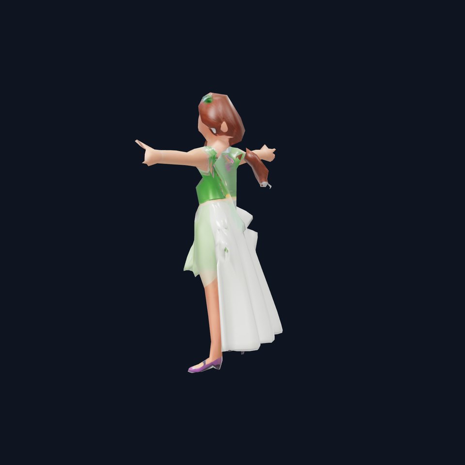 Fairy Princess Character Model Pack with Green Dress